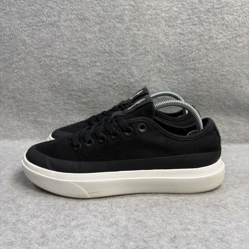 Allbirds Canvas Pacer Womens Shoes Size 7.5 Black White Low Top Casual Sneakers
